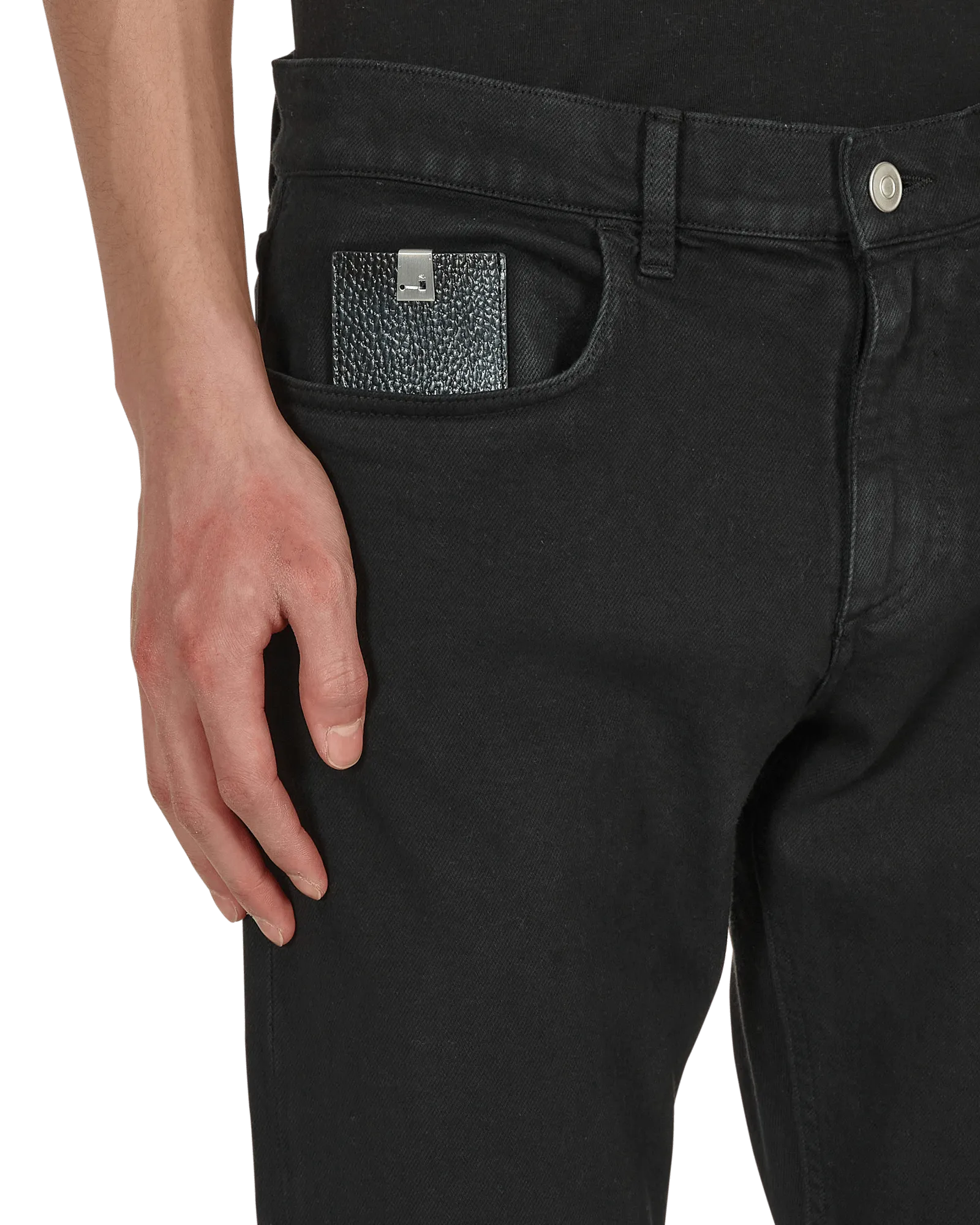 Pantalon Skinny en Jean Noir à 6 Poches