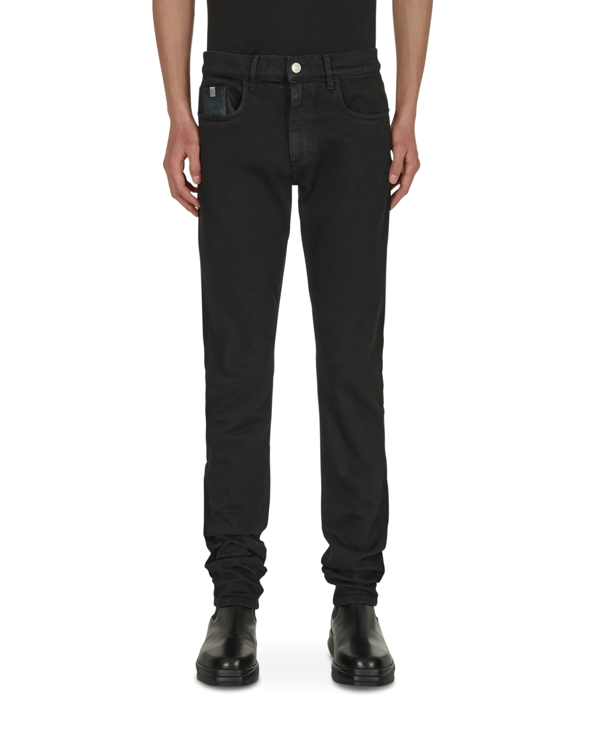 Pantalon Skinny en Jean Noir à 6 Poches