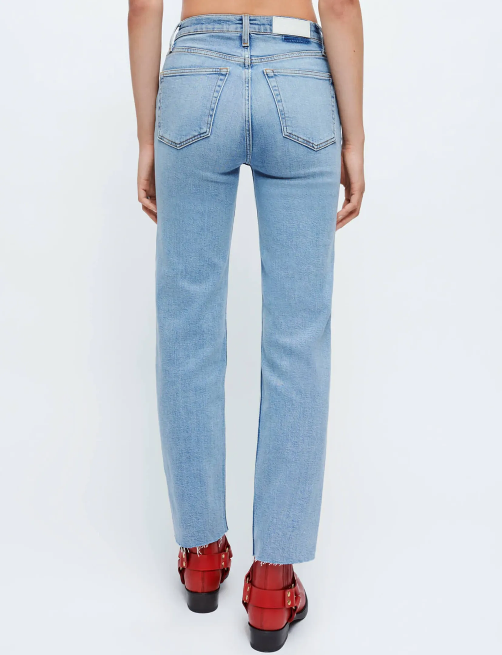 Pantalon tuyau des années 70, Vêtement bleu milieu des années 90 - Réédition