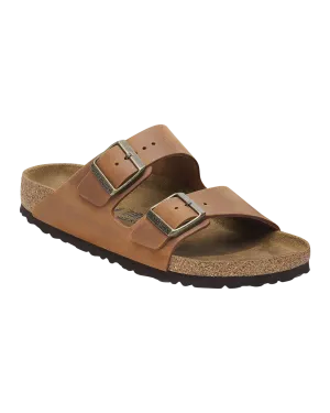 Sandales en cuir naturel Arizona huilées couleur cognac