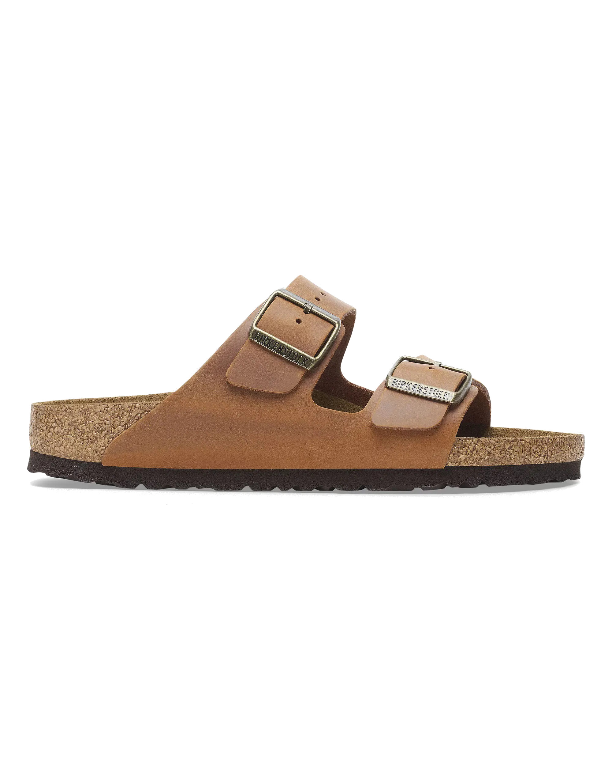 Sandales en cuir naturel Arizona huilées couleur cognac
