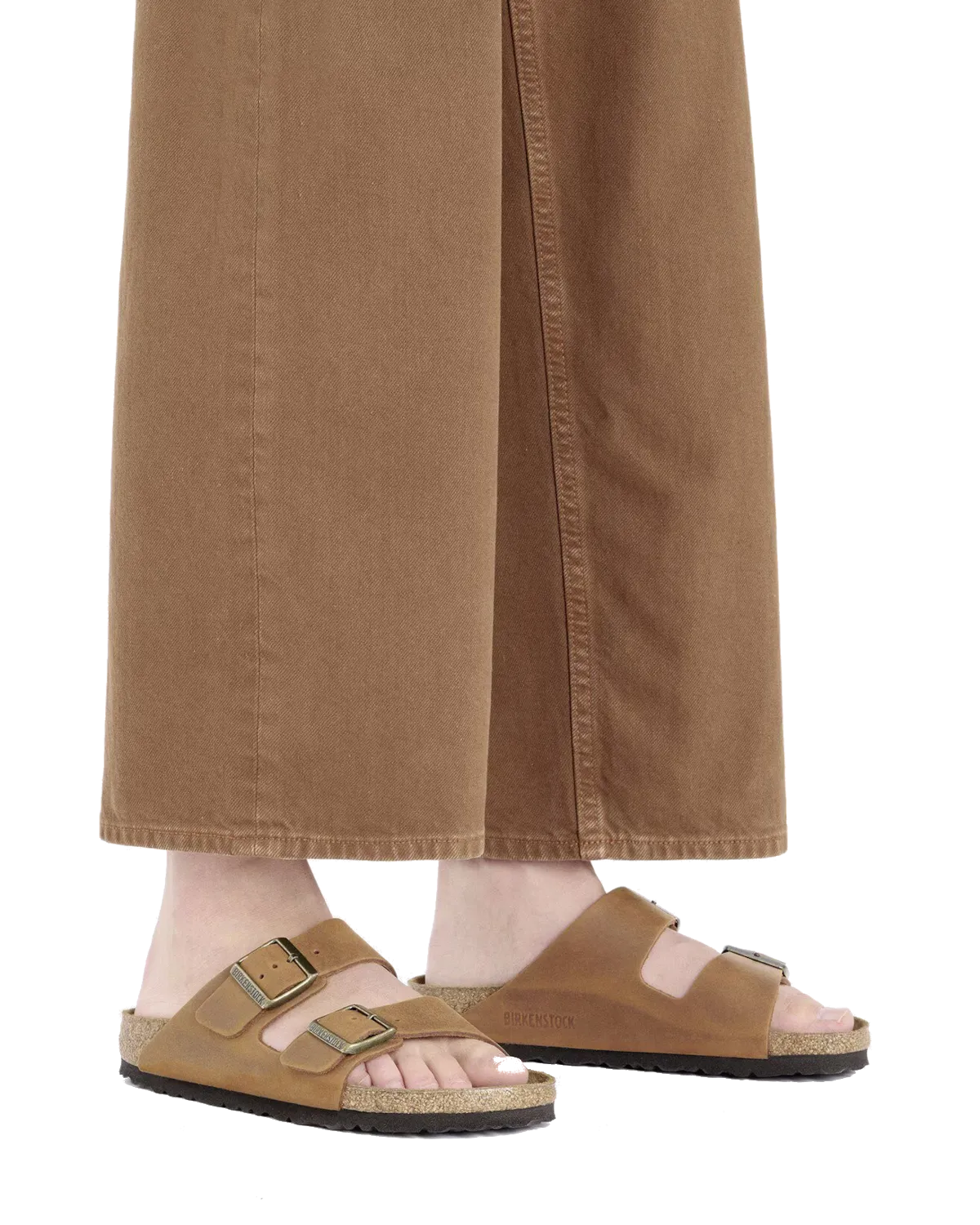 Sandales en cuir naturel Arizona huilées couleur cognac