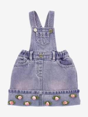 Robe salopette en jean bleu pour bébé fille