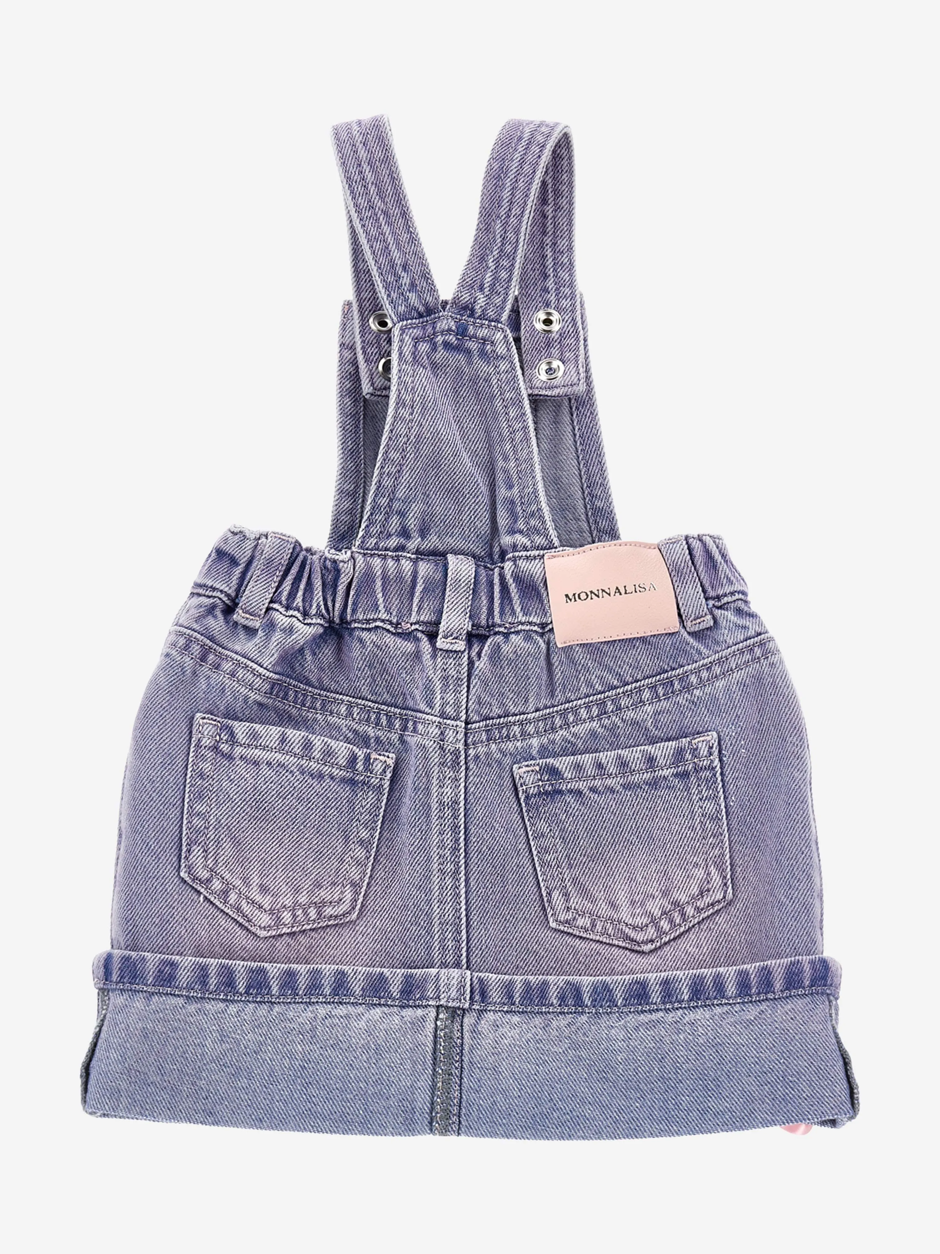 Robe salopette en jean bleu pour bébé fille