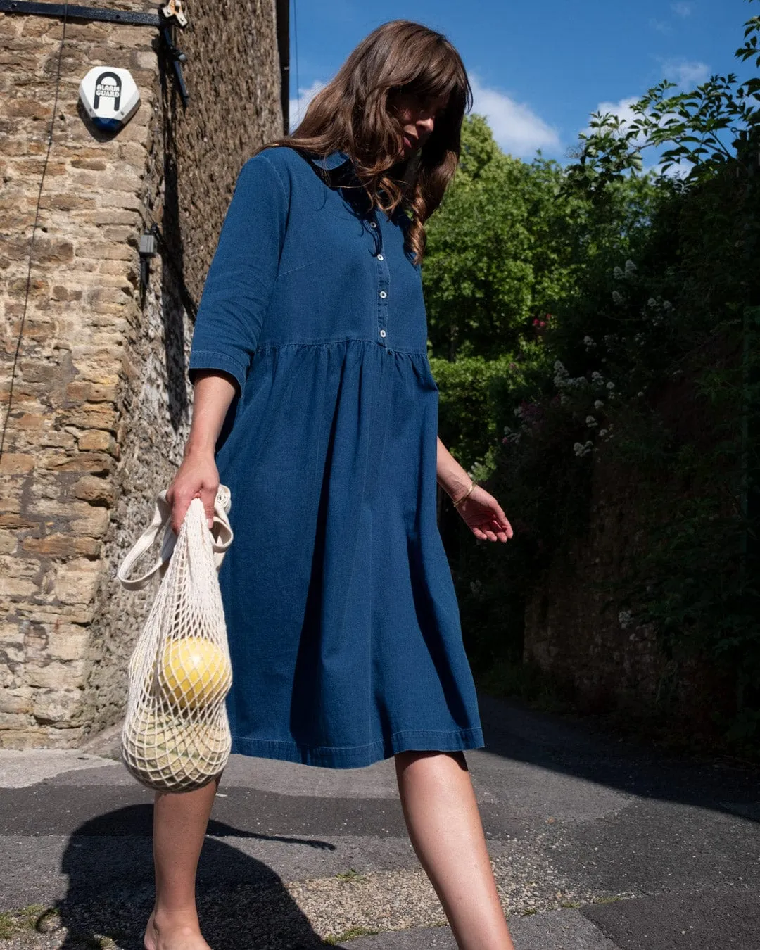 Robe chemise en coton pour femmes Bea | Denim texturé