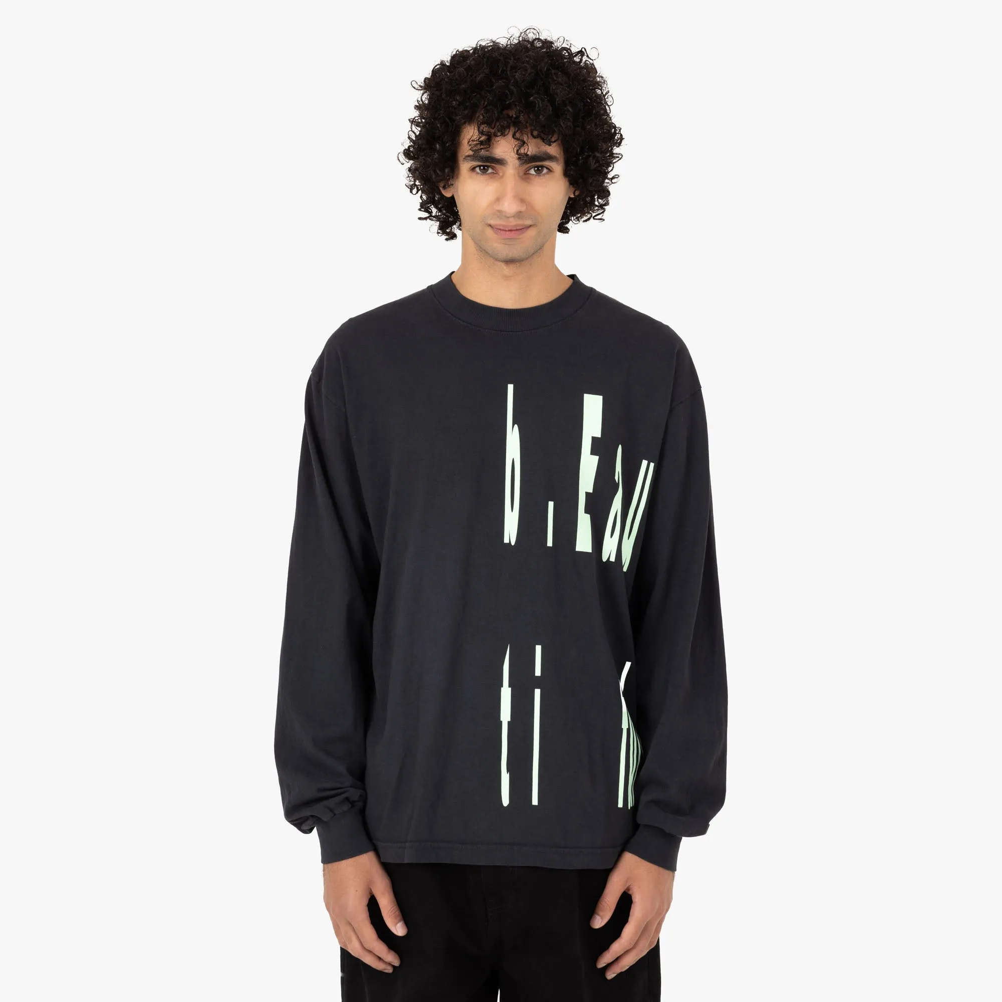 Chemise manches longues avec beau logo à gauche / Noir