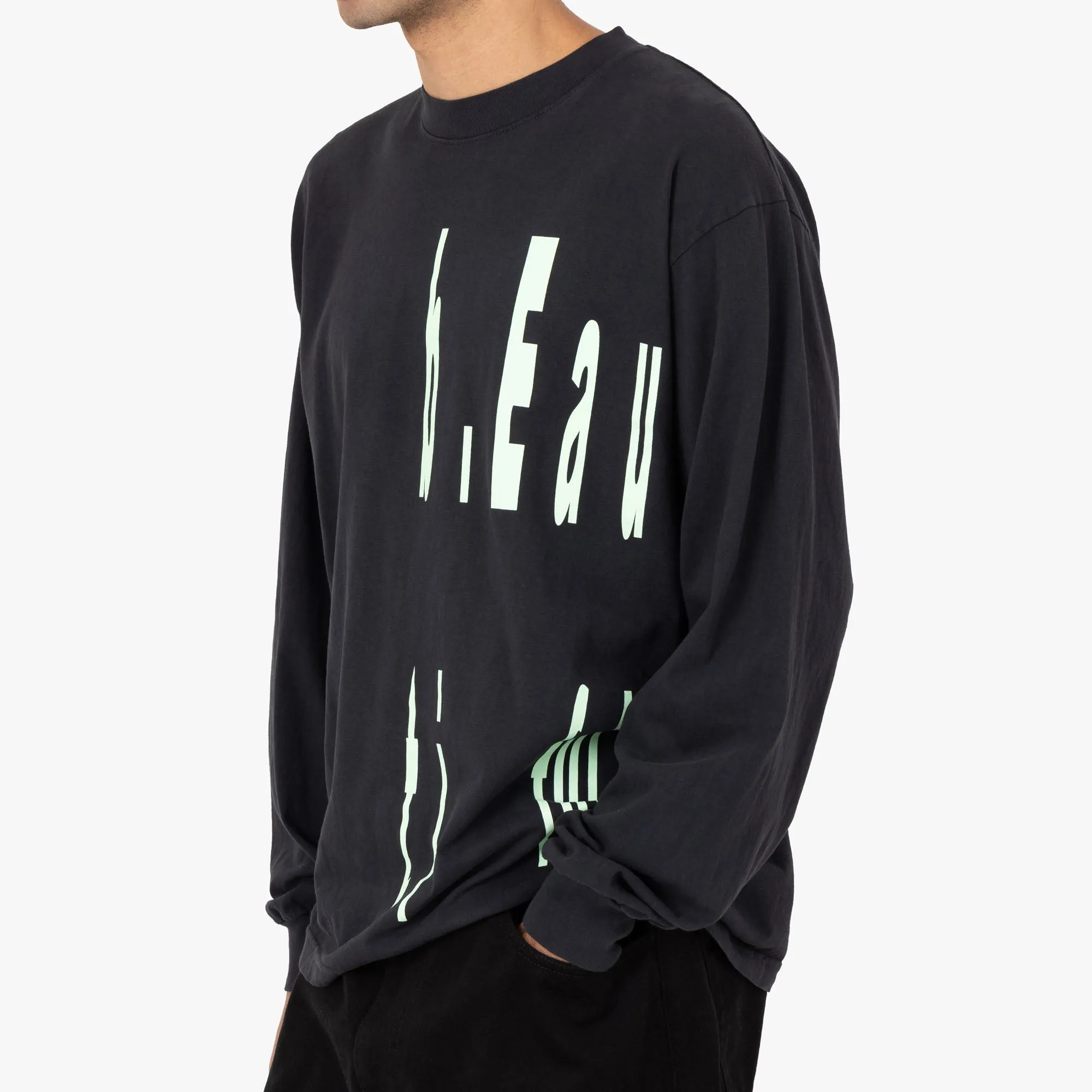 Chemise manches longues avec beau logo à gauche / Noir