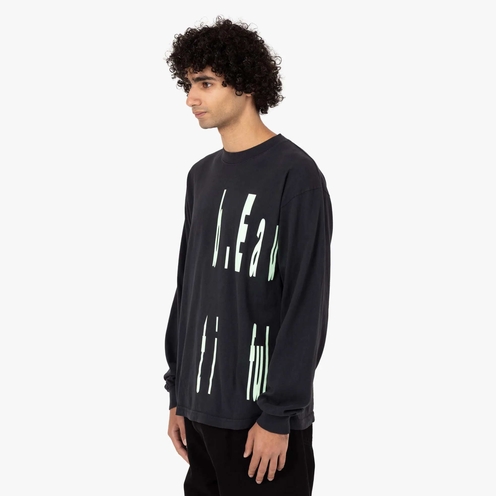 Chemise manches longues avec beau logo à gauche / Noir