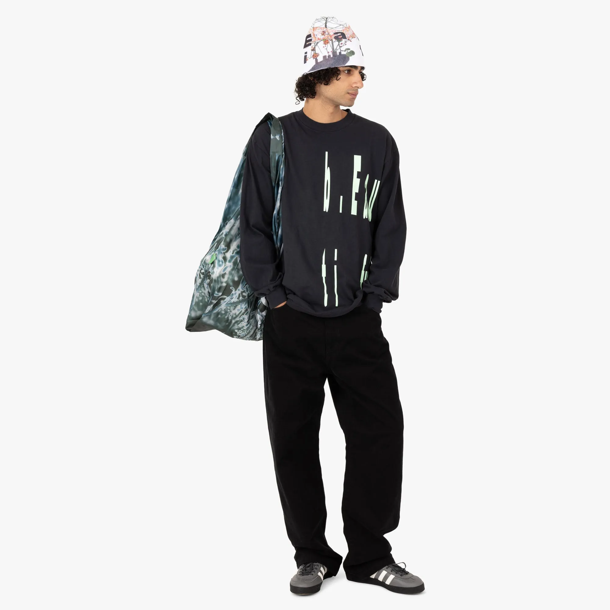 Chemise manches longues avec beau logo à gauche / Noir