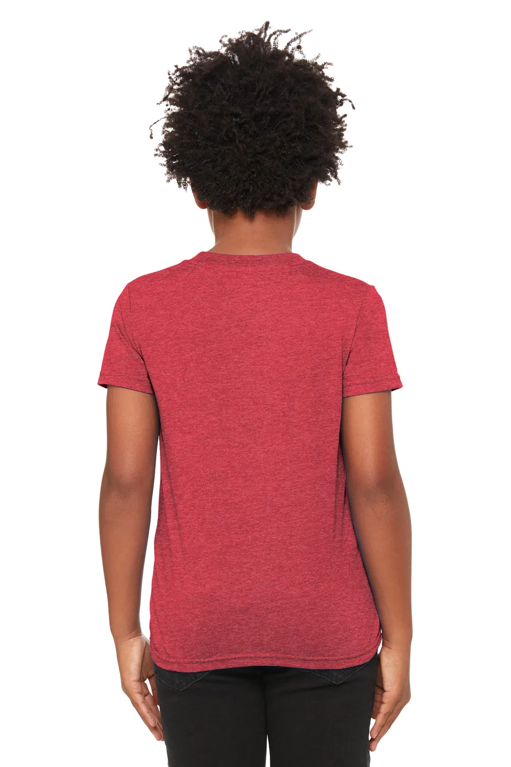 Bella   Canvas T-shirt à manches courtes col rond pour jeunes - Rouge chiné