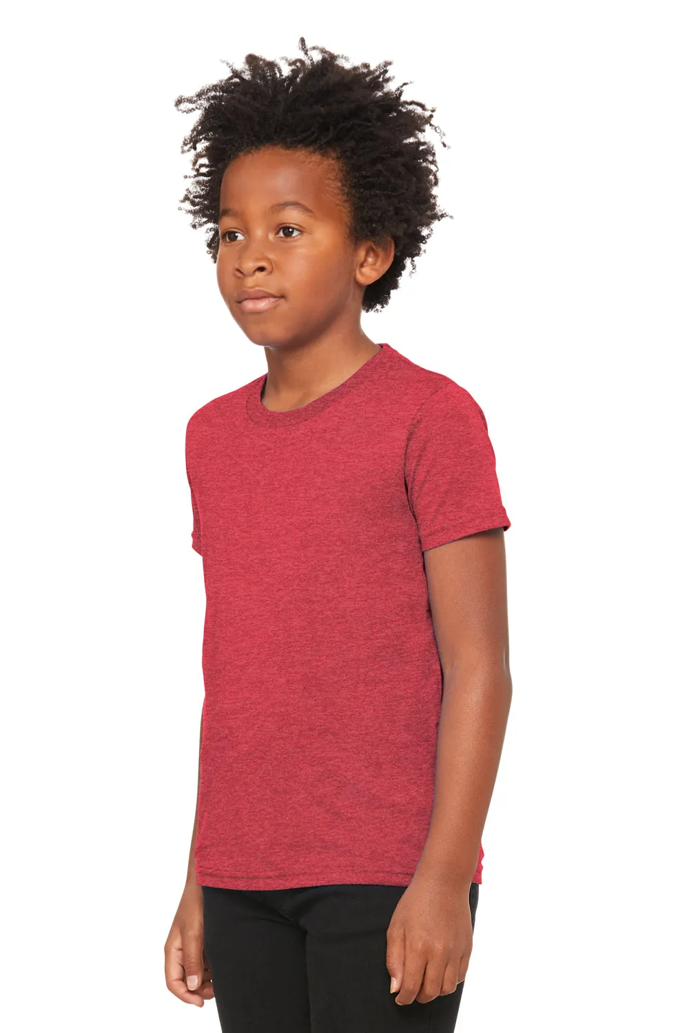 Bella   Canvas T-shirt à manches courtes col rond pour jeunes - Rouge chiné
