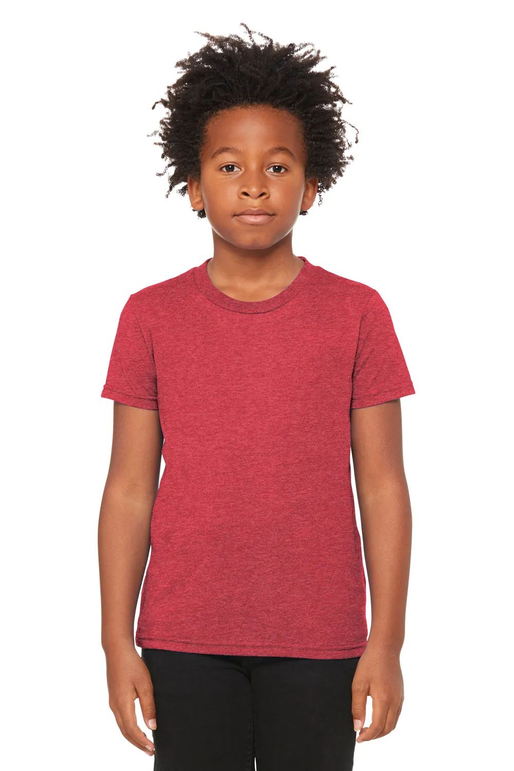 Bella   Canvas T-shirt à manches courtes col rond pour jeunes - Rouge chiné