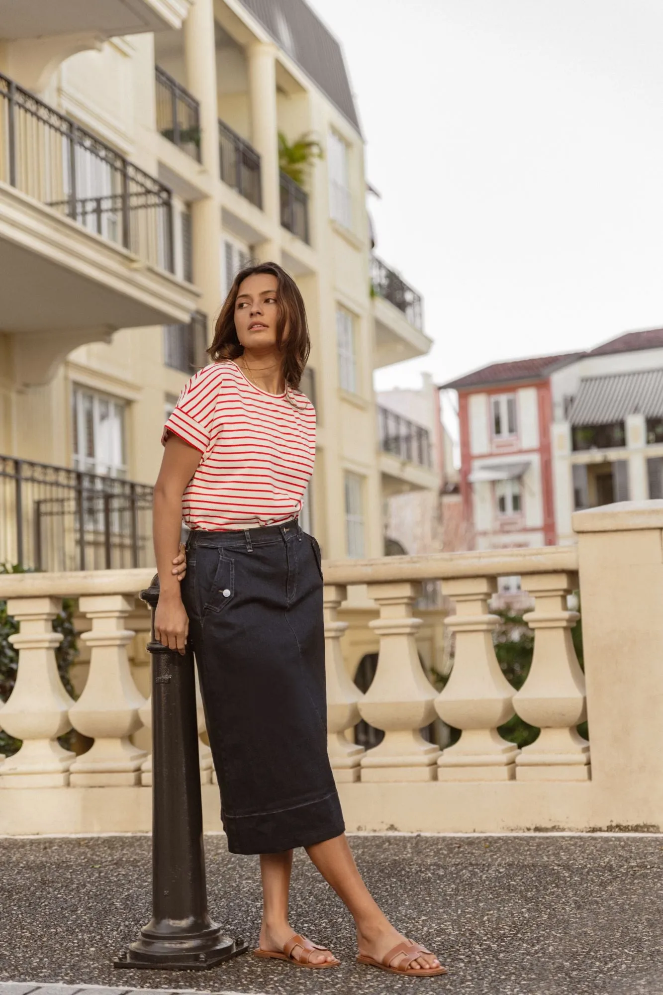 Betty Basics T-shirt Willa Rayé Rouge