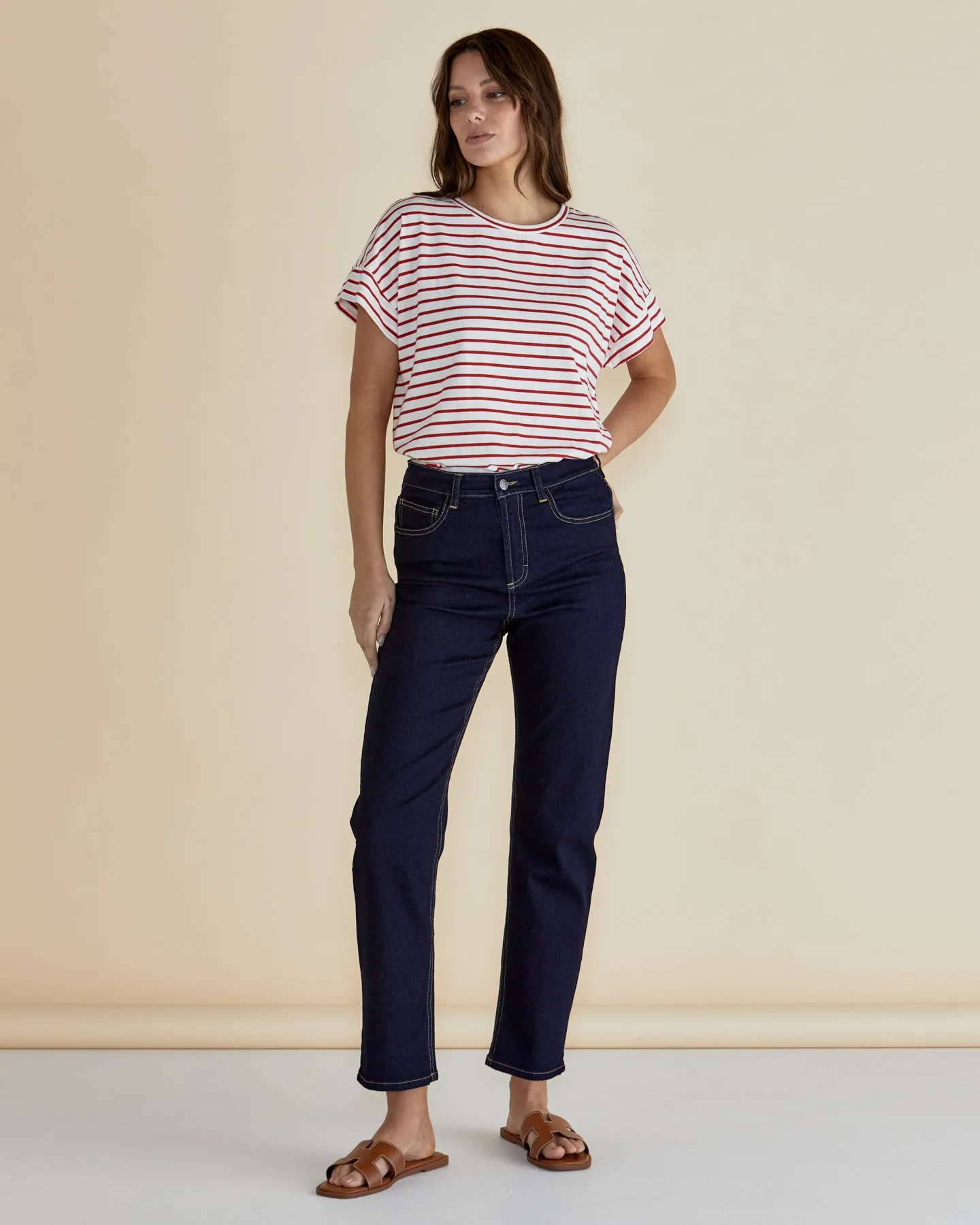 Betty Basics T-shirt Willa Rayé Rouge