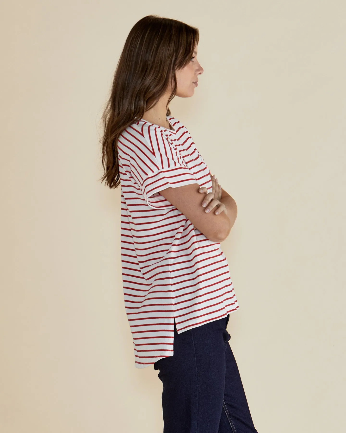 Betty Basics T-shirt Willa Rayé Rouge