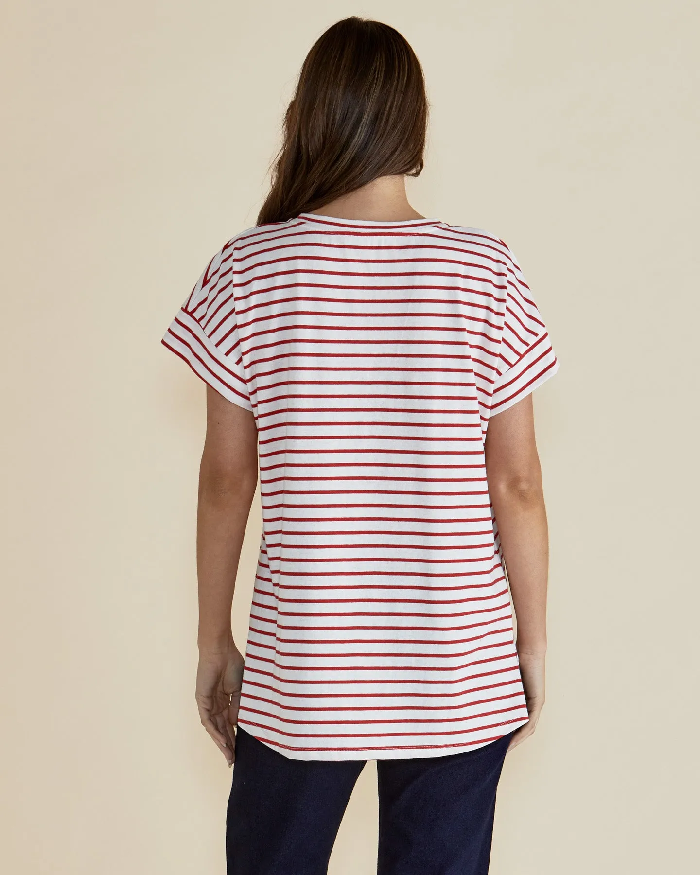 Betty Basics T-shirt Willa Rayé Rouge