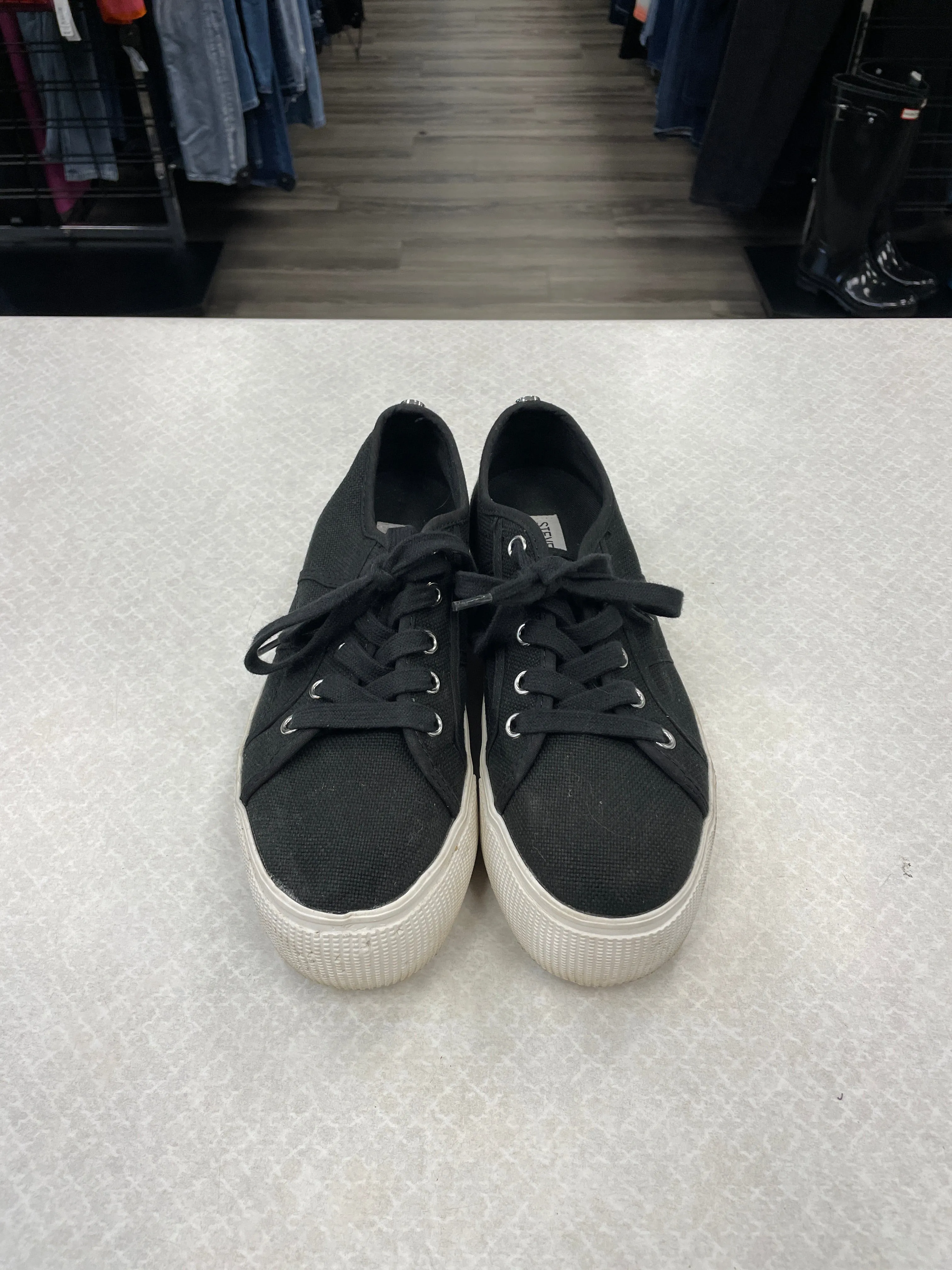 Chaussures Sneakers Noir & Blanc à Plateforme Steve Madden, Taille 6.5