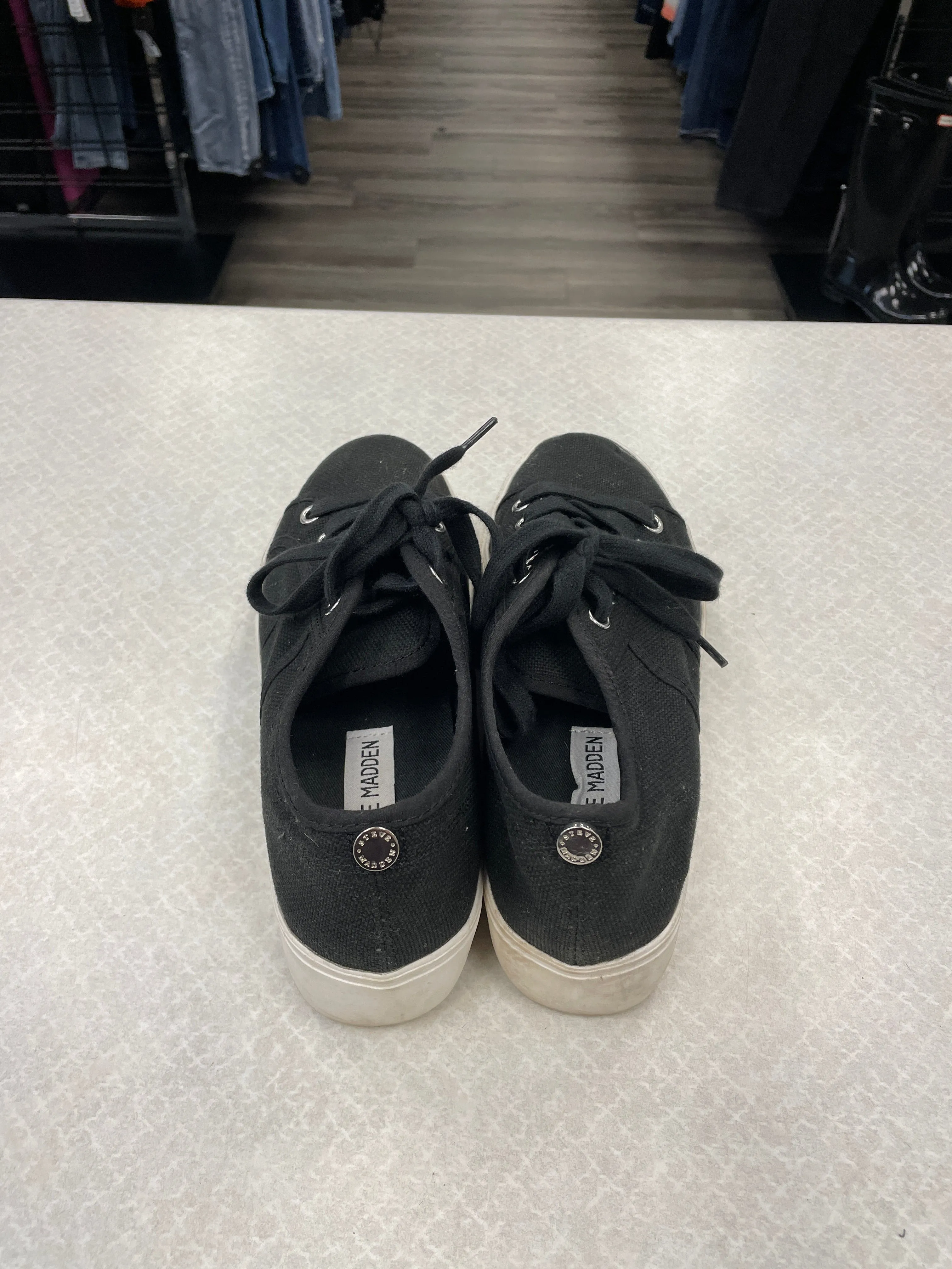 Chaussures Sneakers Noir & Blanc à Plateforme Steve Madden, Taille 6.5