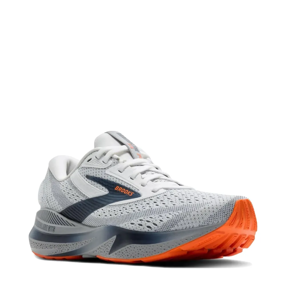 Chaussure de course Brooks Adrenaline GTS 24 pour homme en blanc/peacoat/alloy