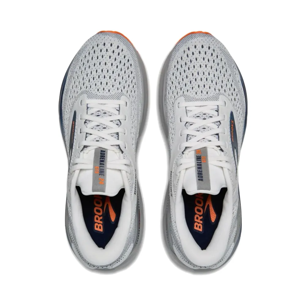 Chaussure de course Brooks Adrenaline GTS 24 pour homme en blanc/peacoat/alloy