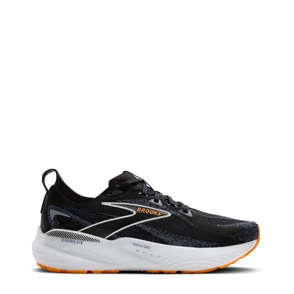 Chaussure de course Brooks Glycerin GTS 22 pour homme en Noir/Bleu Country/Orange Pop