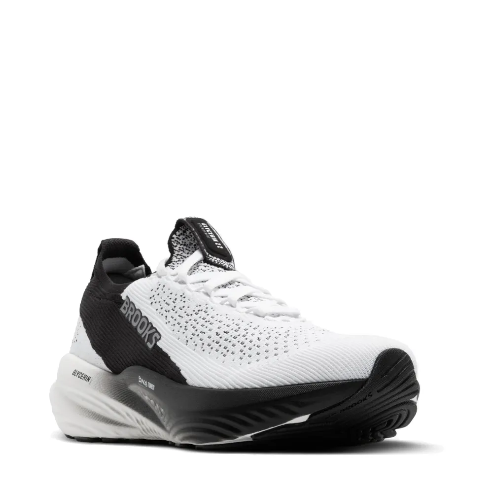 Chaussure de course Brooks Glycerin StealthFit 22 en Blanc/Gris/Noir