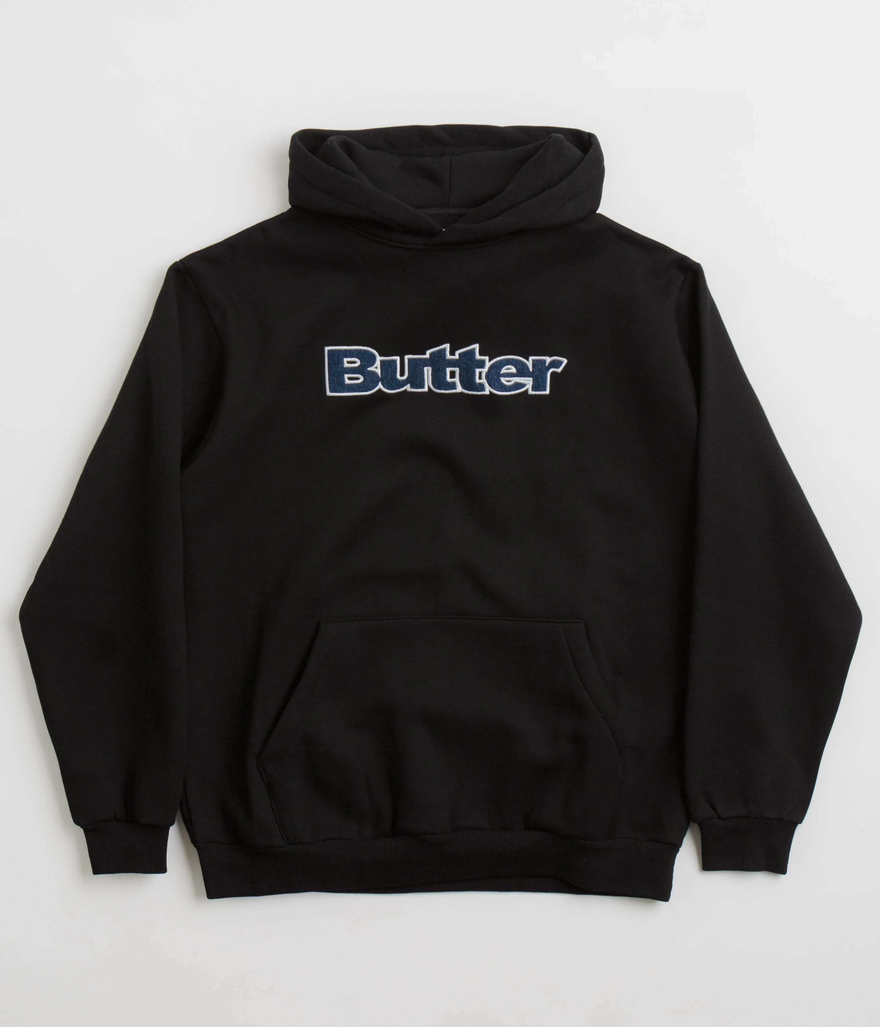 Pull à capuche en denim avec applique logo Butter Goods - Noir Butter Goods