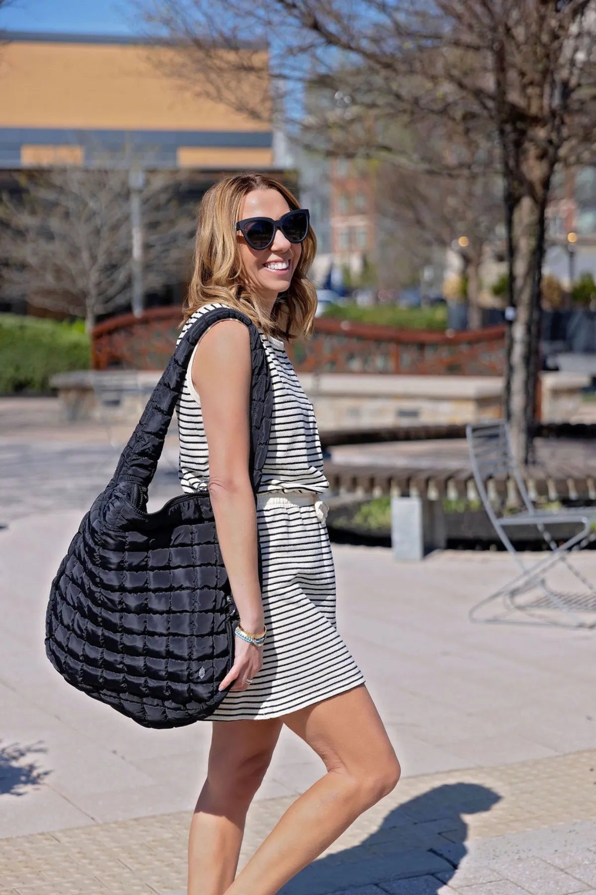 Robe à taille ajustée avec cordon rayé Together