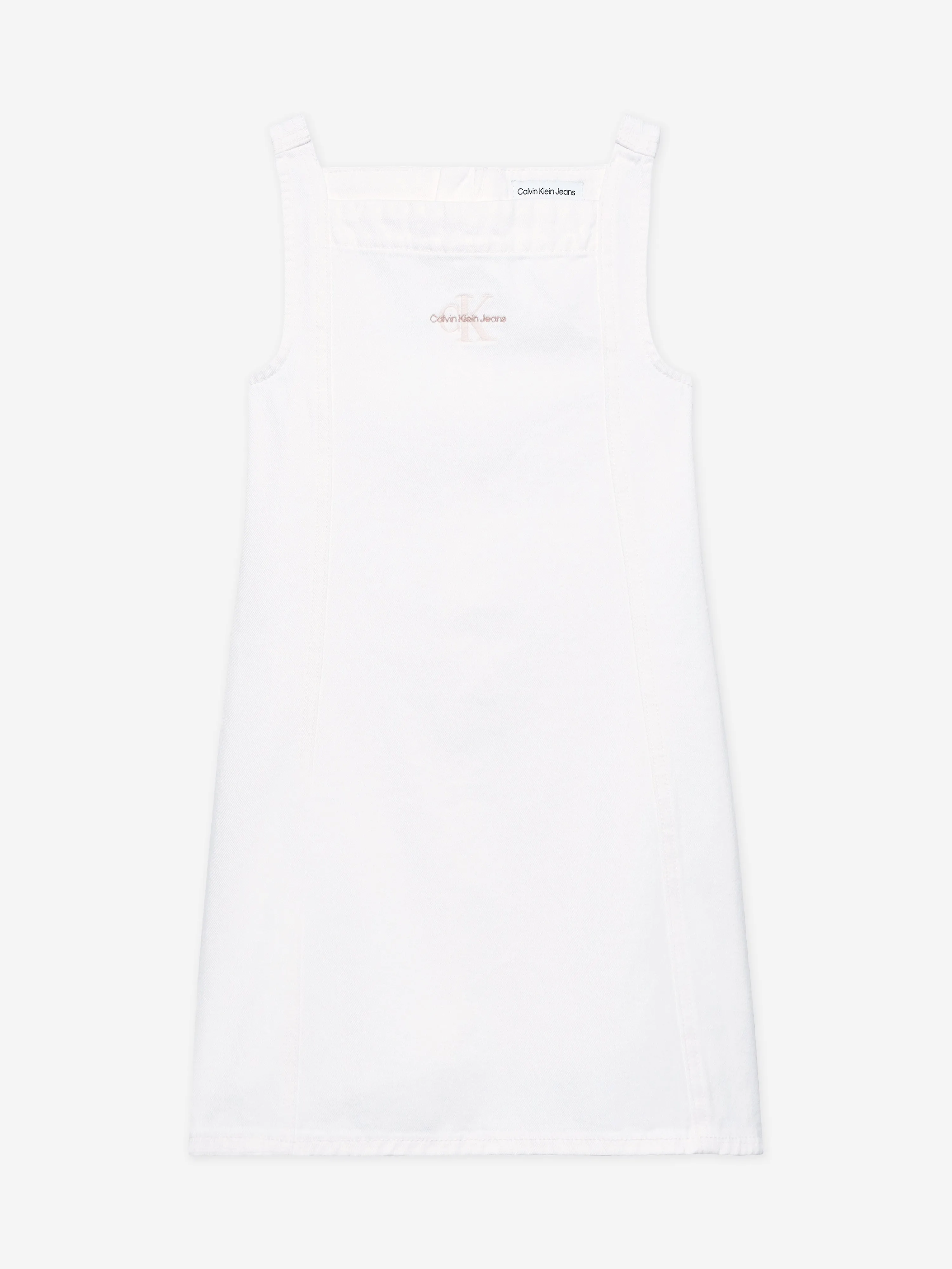 Robe en jean à boutons Calvin Klein pour filles en ivoire