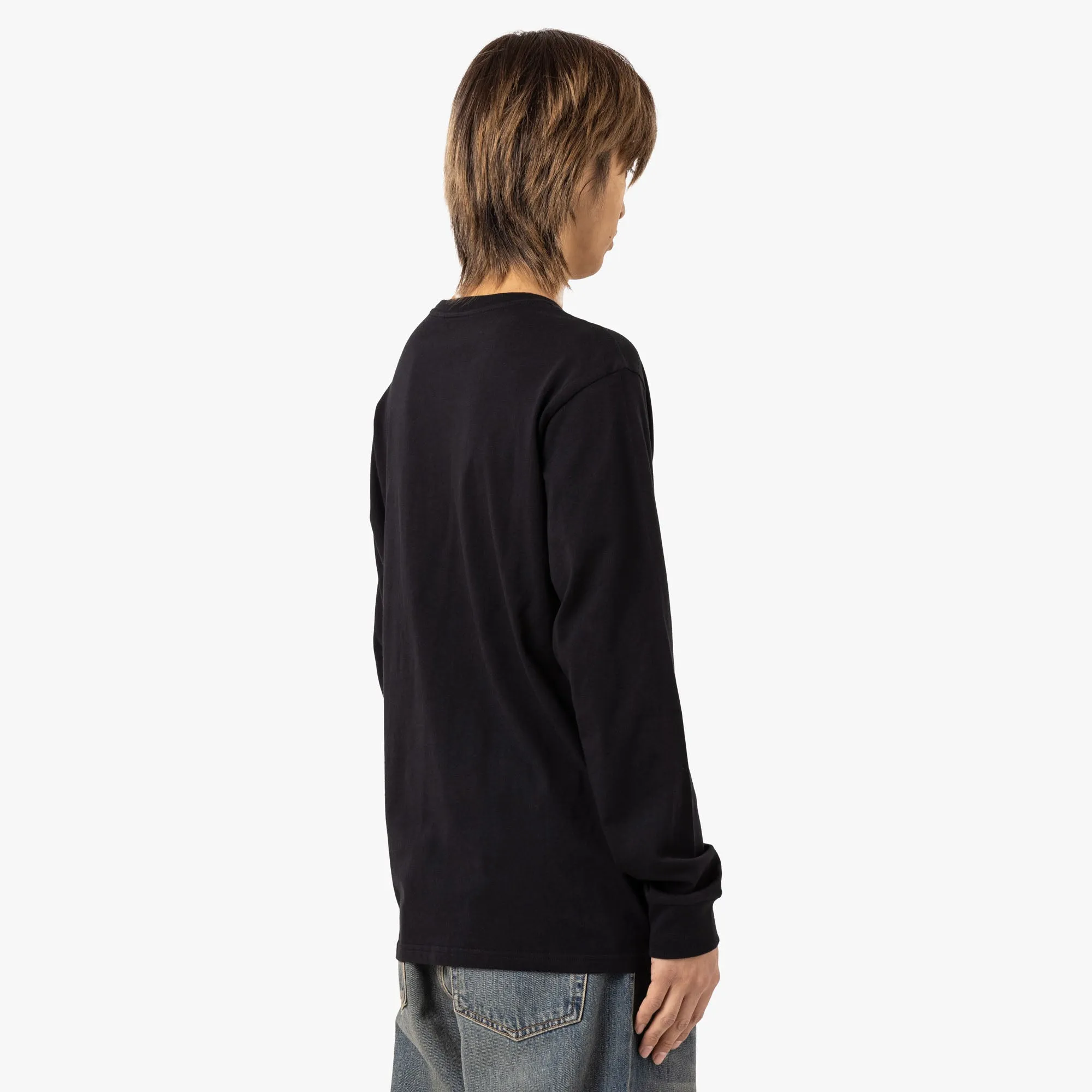 Carhartt WIP T-shirt manches longues à poche en jersey de coton uni / Noir