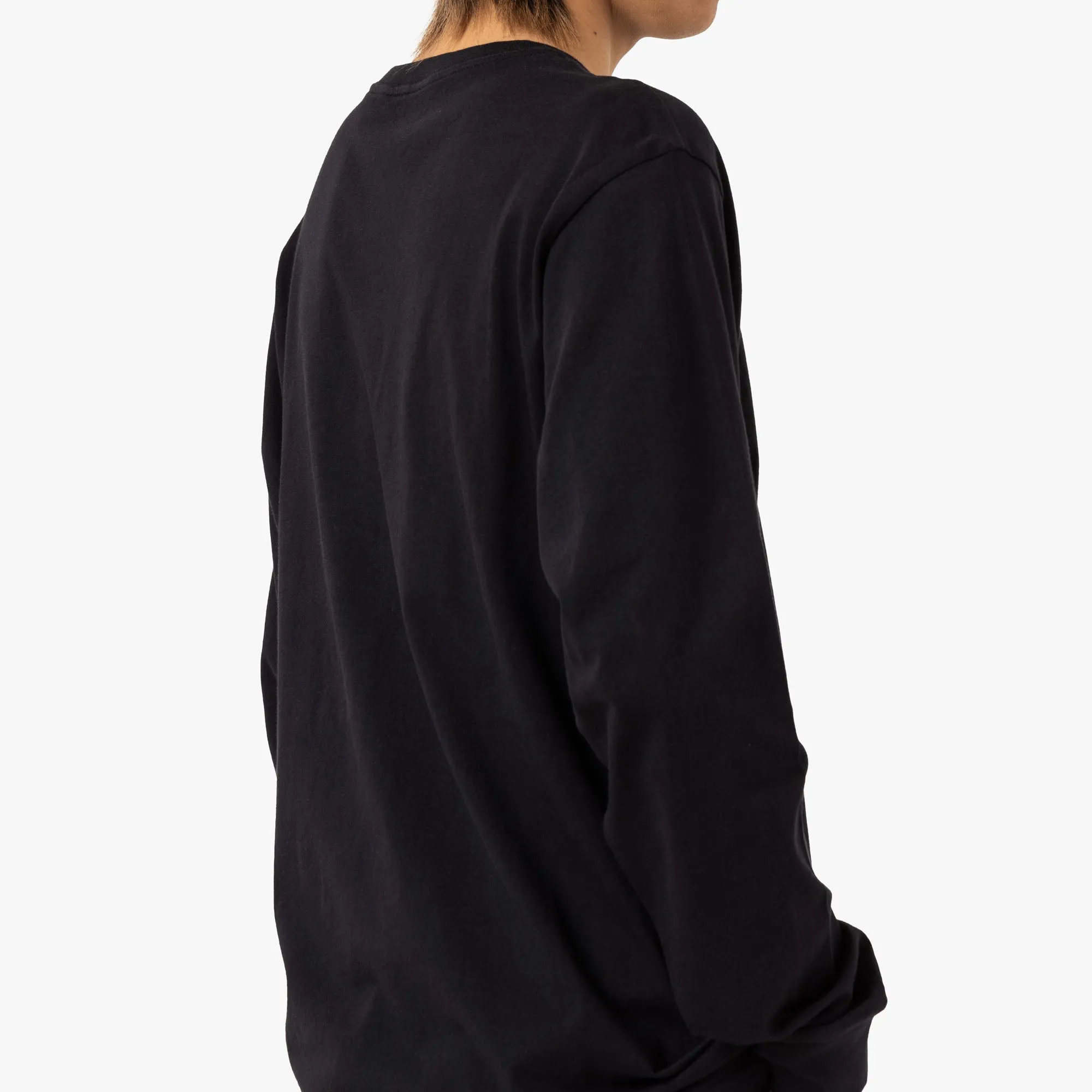 Carhartt WIP T-shirt manches longues à poche en jersey de coton uni / Noir