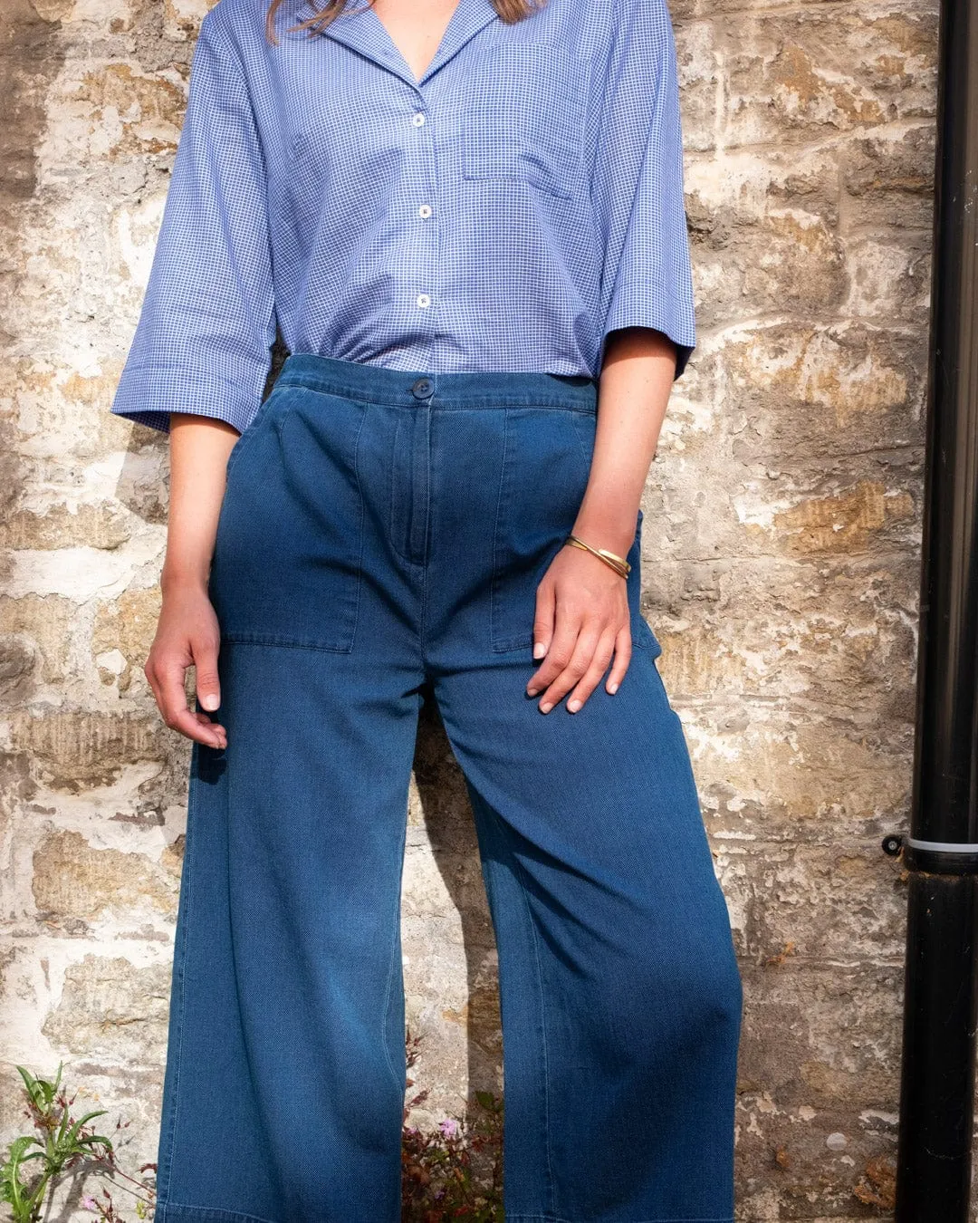 Carrie Culottes en Coton pour Femmes | Denim Texturé
