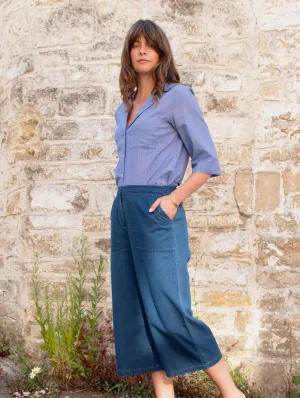 Carrie Culottes en Coton pour Femmes | Denim Texturé