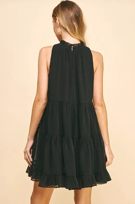 Robe mini sans manches Cecilia Lurex