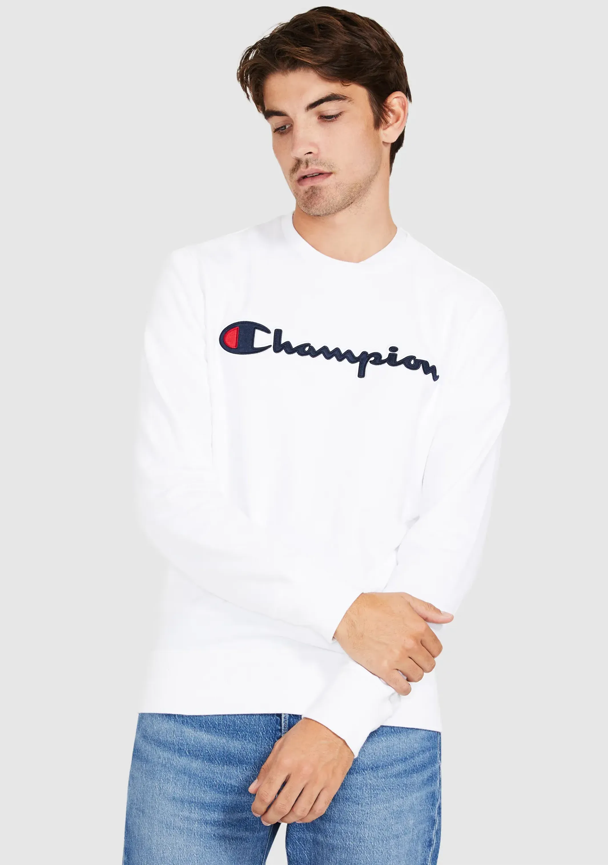 Champion Sweat-shirt à manches longues pour homme avec script UE <br> AWK4A1