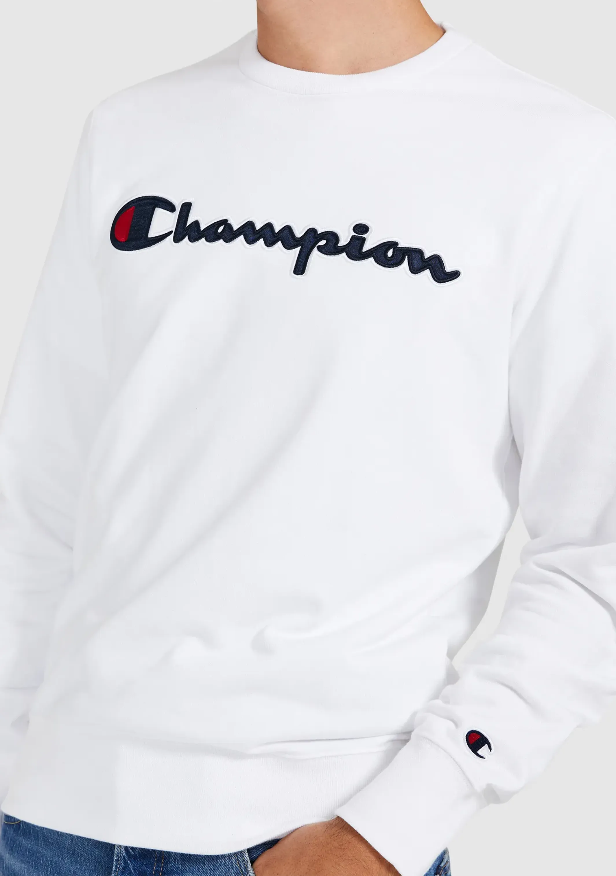 Champion Sweat-shirt à manches longues pour homme avec script UE <br> AWK4A1