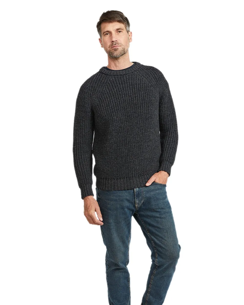 Vêtements Aran Woollen Mills Pull marin à col ras et manches raglan pour homme