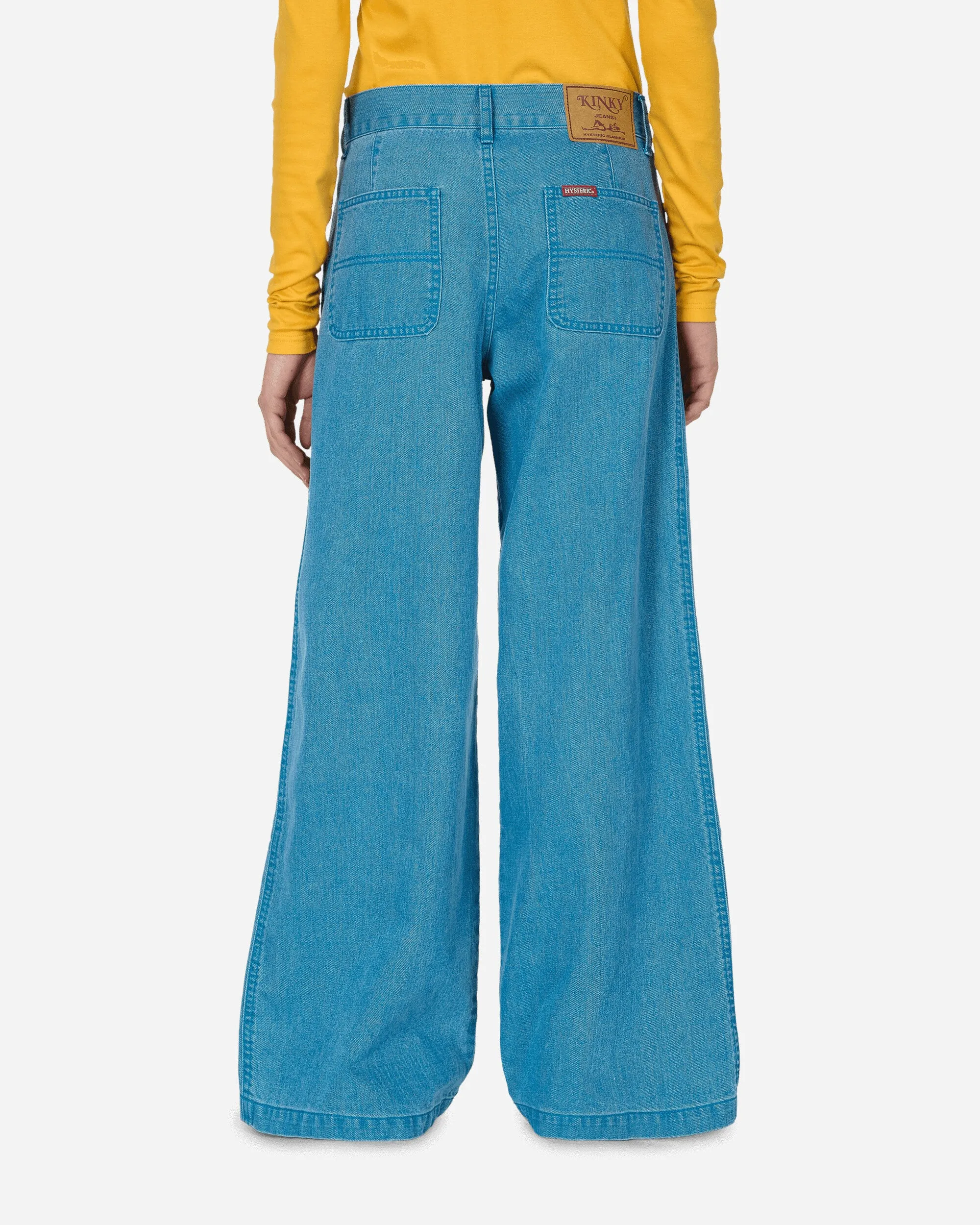 Pantalon large en denim coloré Bleu