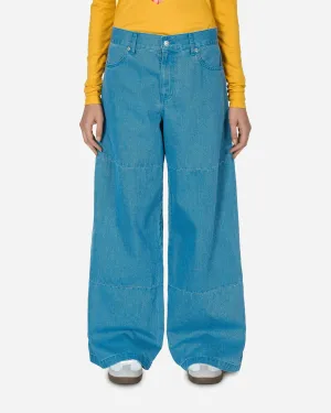 Pantalon large en denim coloré Bleu