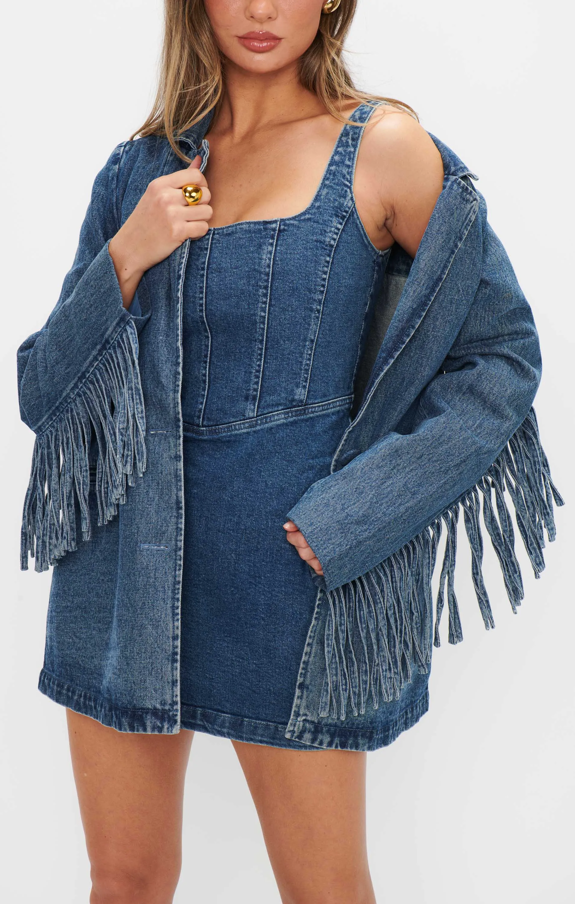 Robe corset mini ~ Bleu indigo