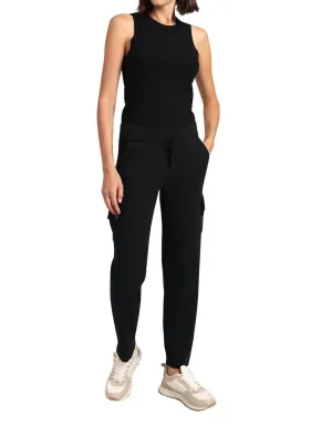 Pantalon Cargo en Coton et Cachemire Noir Charbon