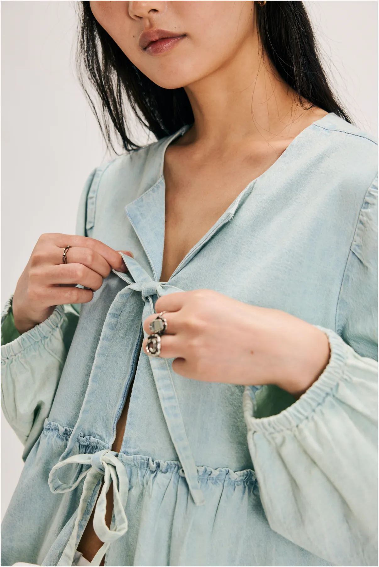 Haut décontracté en denim pour brunch