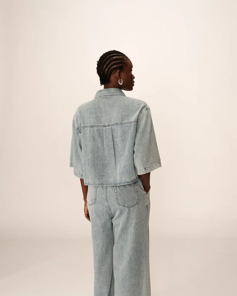 Veste en Jean Pomo Pomona Bleu Ciel Vêtements_Grace-Mila