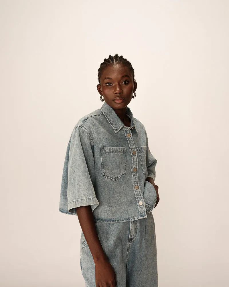 Veste en Jean Pomo Pomona Bleu Ciel Vêtements_Grace-Mila