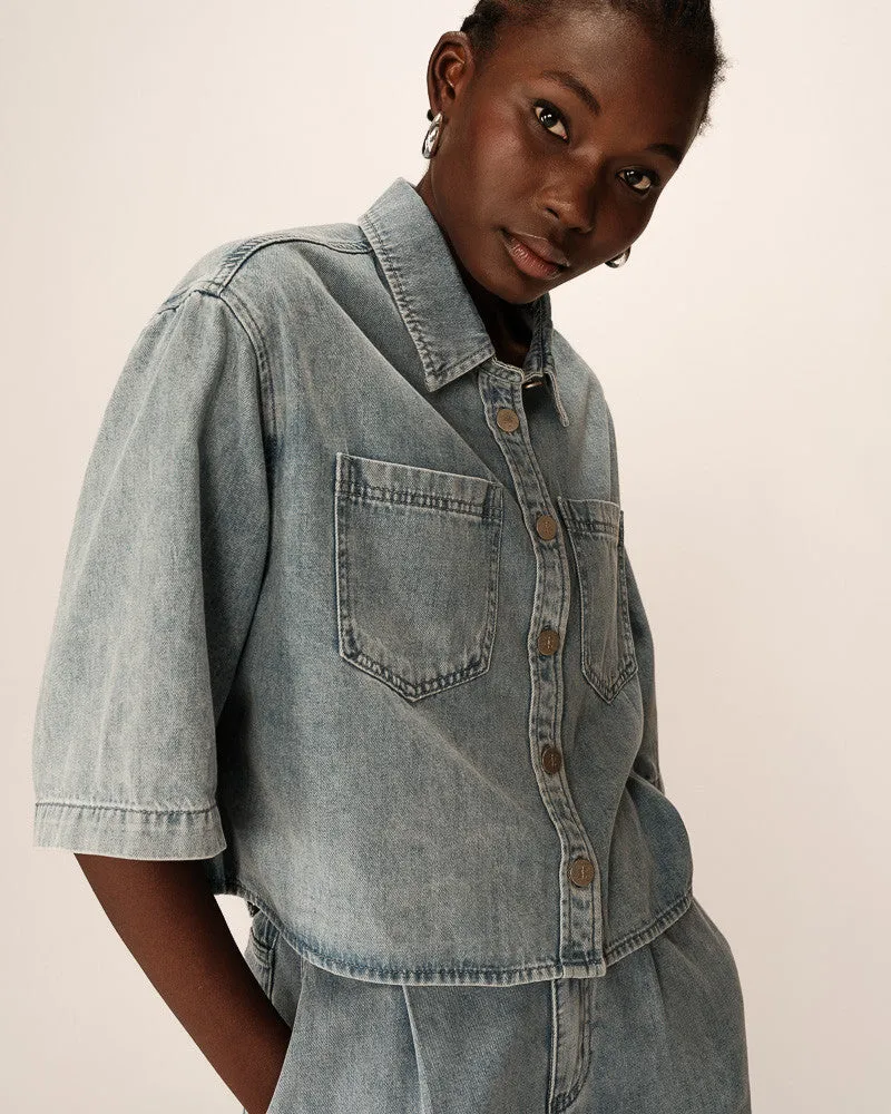 Veste en Jean Pomo Pomona Bleu Ciel Vêtements_Grace-Mila