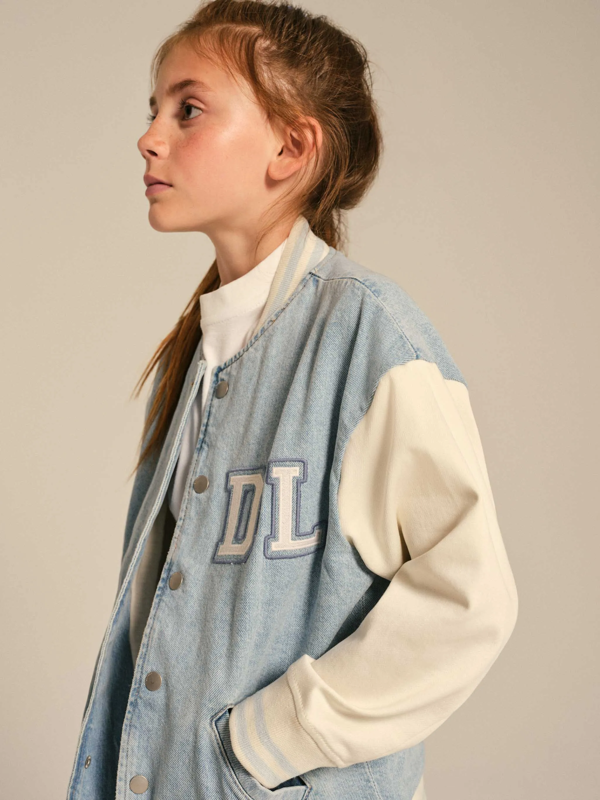 Veste bomber en jean pour enfants DL1961 en bleu