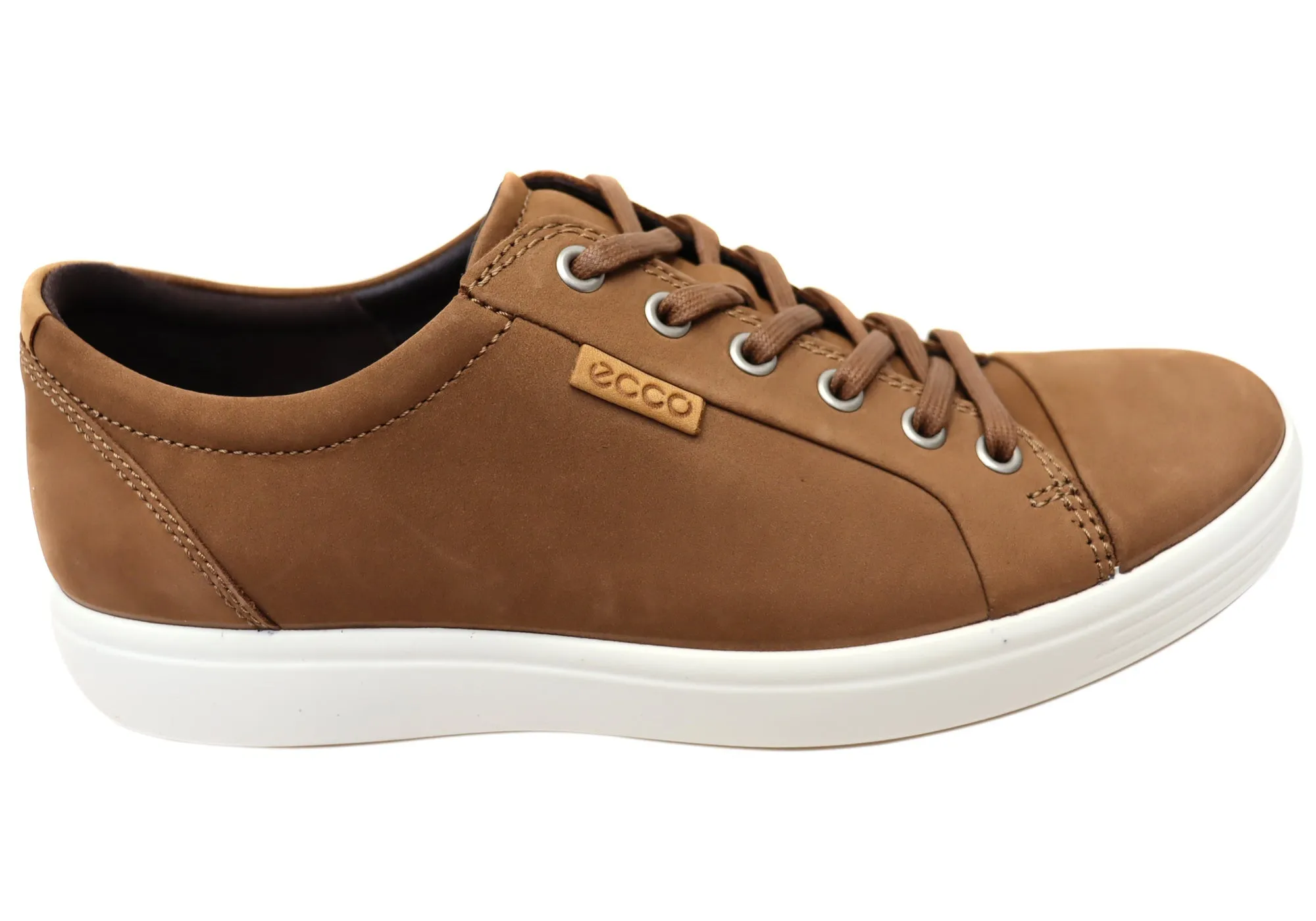 ECCO Chaussures de Sport Décontractées Homme Soft 7 en Cuir Confortable à Lacets