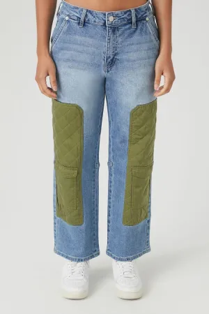 Forever 21 Jean droit en denim clair à motifs matelassés pour femme Forever 21