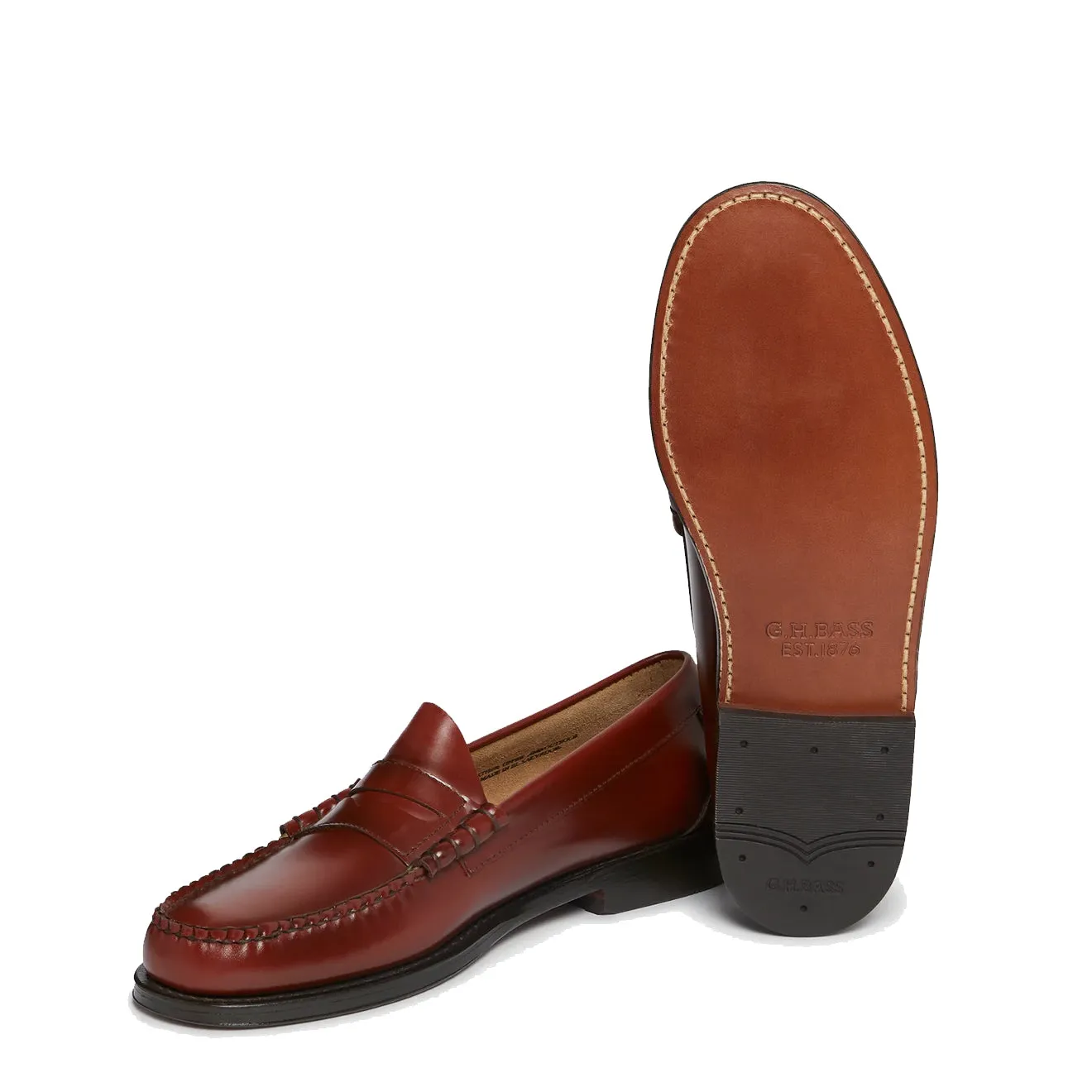 G.H.Bass Weejuns Larson Mocassins à Penny Cuir Fumée Paprika Chaussures G.H.Bass