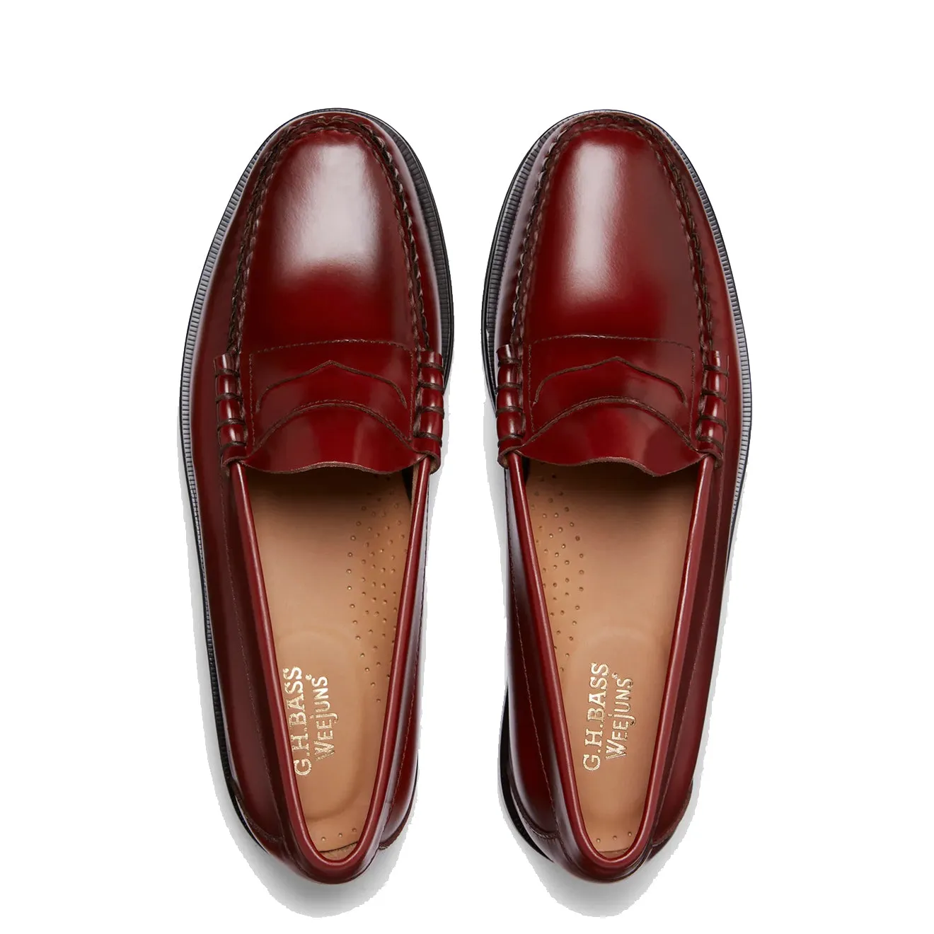 G.H.Bass Weejuns Larson Mocassins à Penny Cuir Fumée Paprika Chaussures G.H.Bass